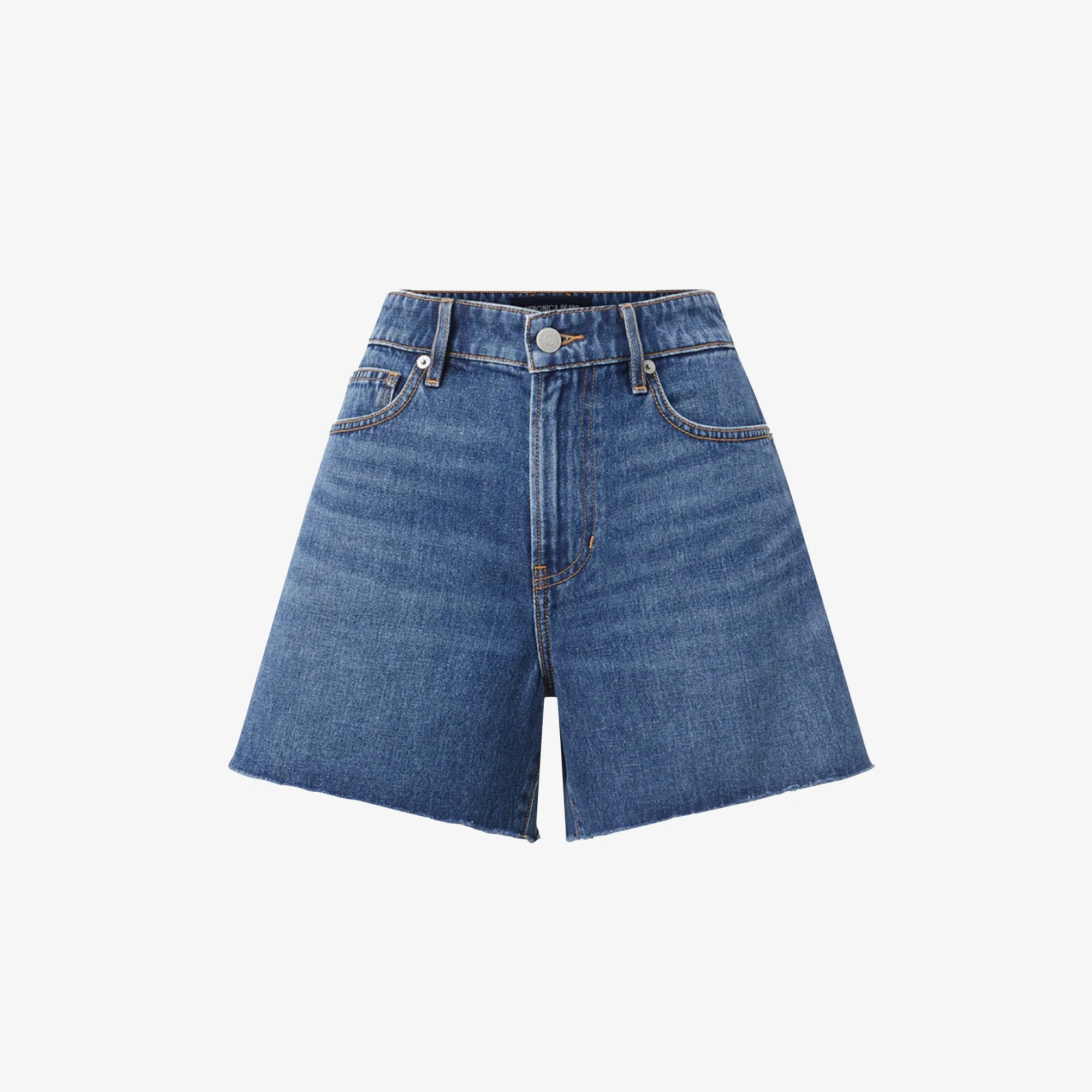 【YOURNUS】Non-Fade Roll-Up Bermuda Denim Wild And Free Non Stretch Denim Bermuda Shorts - Medium Wash